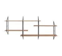 Miliboo - Etagère murale XL modulable en bois clair et métal noir L191 cm BRIDGE
