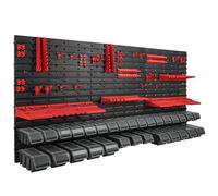 Étagère murale XXL porte-outil boîtes avec couvercles rouge noir