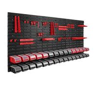 Étagère murale XXL porte-outil boîtes avec couvercles rouge noir