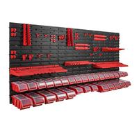 Étagère murale XXL porte-outil boîtes avec couvercles rouge noir