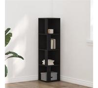 vidaXL Étagères d'angle 33 x 33 x 132 cm Bois d'ingénierie Chêne Noir | Pas mal d'espace pour mettre de l'ordre dans vos affaires, Finition mate lisse qui brille,