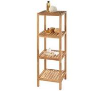 WENKO Etagère en bois, meuble étagère salle de bain Norway, 4 étagères, Noyer, 36x112x36cm