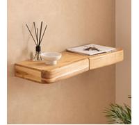 Etagère organique suspendue 2 tiroirs 80 cm en acacia laqué - GRIKA