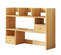 Étagère Organisateur de Bureau, DIY Étagère Livre Bureau Bibliothèque Organisateur de Bureau À Poser, Étagère de Bureau en Bois - Étagère de Rangement avec 2 Tiroirs, pour Bureau Salon ( Color : B , S
