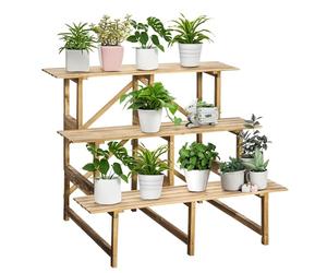 Étagère Outsunny® pour fleurs - 3 niveaux - En bois de sapin Modell6