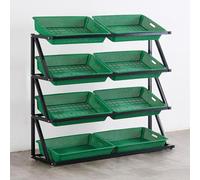 ÉTagèRe Panier Fruits LéGumes Étagère de présentation de Fruits et légumes de supermarché, étagère de marché à 4/5 Niveaux, présentoir de Vente au détail, Ensemble de paniers de collations d