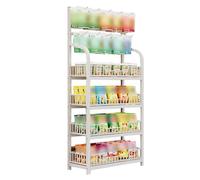Étagère Paniers Étagère de Rangement pour Fruits et légumes de supermarché, présentoir pour collations, pour Chambre, Bureau, Cuisine, étagère de supermarché avec Crochet, présentoir pour bo