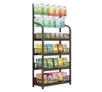 Étagère Paniers Étagère de Rangement pour Fruits et légumes de supermarché, présentoir pour collations, pour Chambre, Bureau, Cuisine, étagère de supermarché avec Crochet, présentoir pour bo