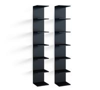 Vicco Étagère Paolo, Noir, 30x190cm | ouvert, pouvant être monté pour le rangement de livres et d’objets de décoration