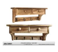 Etagere patère murale 43x15 h17.5 ""nature