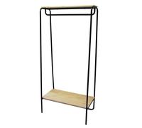 Étagère penderie - BOX AND BEYOND - Métal noir et bois - Design industriel - 80 x 45 x 170 cm