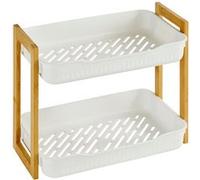5five - Étagère Naturéo en bambou blanc 2 niveaux 27 x 20,5 cm