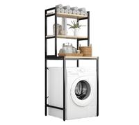 Étagère peu encombrante pour lave-vaisselle et sèche-linge - Pour buanderie - Unité de rangement pour salle de bain - Noir - Hauteur : 181 cm