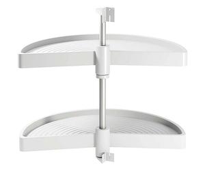 Etagère pivotante demi-lune EMUCA pour meuble d'angle de cuisine - Module 900mm - Blanc