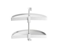 Emuca Kit étagères pivotantes Shelvo 1/2 lune – 2 plateaux Ø650 mm, module 800 mm, blanc