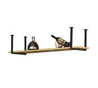 Étagère Plafond Suspendu Cuisine Étagère de plafond pour bois massif en fer forgé, support de rangement suspendu pour porte-bouteilles/porte-fleurs et étagères flottantes, pour bars/restaurants/cuisin