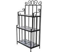 Etagère plante Noir et blanc Motif mosaïque Blanc G