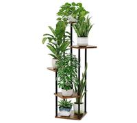 Étagère plantes-Bamworld- Support plantes 5 niveaux-Convient pour salon, chambre, balcon, etc-Marron