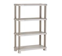 Etagère - PLASTIKEN - Plastique - 90 x 45 x 141 cm - 4 étages - Beige