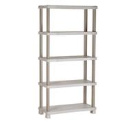 Plastiken Étagère plastique 90 x 45 x 184 cm 5 étages Beige