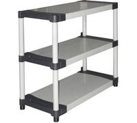 Étagère plastique - TOOD - 3 tablettes - Charge 80 kg par tablette - 80x40x85 cm - Noir/gris