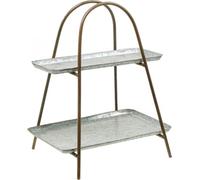 Etagère plateau déco vintage shabby chic métal étagère de table aspect antique 47cm brun