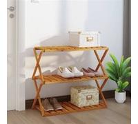 Étagère pliable à 3 niveaux Marron 70x31x63 cm Bois d acacia Marron G