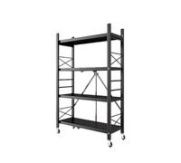 Étagère pliable en métal avec roulettes, étagère de rangement peu encombrante pour micro-ondes et casseroles, idéale pour le salon et la salle de bain