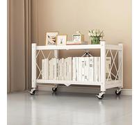 Étagère pliante sans installation, organiseur multifonctionnel amovible multicouche en métal bibliothèque simple acier, étagère rangement latérale livres robuste(White,71*35*48cm/27.9*13.7*18.8in)