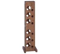 Étagère porte-bouteilles en bois massif d'acajou marron | Grain unique, pas de montage, utilisation intérieure, rangement spacieux, élégance fonctionnelle