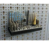 Étagère pour 90 embouts compatible avec les parois perforées Küpper et les parois perforées européennes de 45 mm - Support de système - Accessoires muraux perforés - Mur à outils