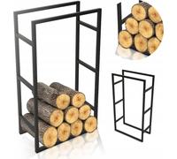 Étagère Pour Bois De Cheminée Panier Pour Bois De Cheminée - Métal Noir Élégant