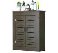 Étagère pour Cache-radiateur, Cache-radiateur Mural a Lattes en PVC avec 2 Portes, Protège les Tuyaux, pour Meuble Décoratif(70 * 70 * 15CM)