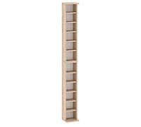 Étagère pour CD DVD Bibliothèque - Espace pour 102/204 CD ou 36/72 DVD / Blue Ray - Étagère de Salon - Étagère à Livres - Disponible en 4 Couleurs (12 étagères, Chêne Sonoma)