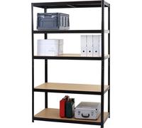 Mendler Etagère Robuste HWC-E33, pour Rangement,Acier,Charge maximale 875 kg, 5 étagères - Noir 200x120x60cm