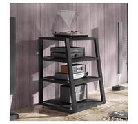 Étagère Pour Composants Audio/vidéo, Étagère D'angle Pour Support Multimédia AV, Support Tour Pour Rack Audio, Étagère En Bois Et Cadre En Acier, Pour La Maison, Le Bureau(Black-A,60x52x82 cm)