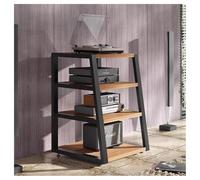 Étagère Pour Composants Audio/vidéo, Étagère D'angle Pour Support Multimédia AV, Support Tour Pour Rack Audio, Étagère En Bois Et Cadre En Acier, Pour La Maison, Le Bureau(Black-C,60x52x82 cm)
