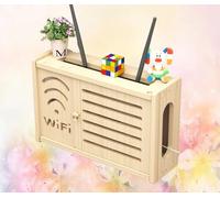 Etagere pour Decodeur TV sur Support TV Mural Etagere Rangement Murale Blanche Petit Support Mural Ouvert Boîte de Rangement à Suspendre,C-36x24cm