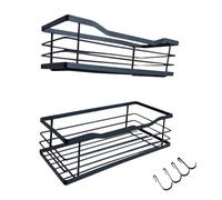 Étagère pour douche - Organiseur mural pour rangement | Fer avec finition en spray PP, support adhésif, support peu encombrant pour shampooing, savon, serviettes, appartement, dortoir, camping-car