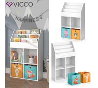 Étagère pour enfant Bibliothèque rangement Boîte pliable Luigi blanc Vicco