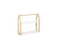 Etagères enfant Pegane Etagere pour enfant en bois coloris blanc / naturel - Longueur 56 x Profondeur 15 x Hauteur 50 cm--