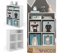 Étagère pour enfant Vicco Luigi, pour 2 boîtes pliables, bibliothèque, étagère
