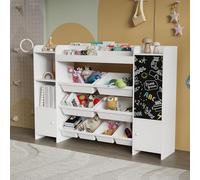 Étagère pour enfants avec bibliothèque pour enfants, meubles de chambre d'enfant, bibliothèque en bois pour enfants avec boîte de rangement et tableau noir, armoire pour enfants avec coffre à jouets