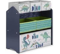Étagère pour enfants avec motif de dinosaure, étagère à jouets avec boîtes en tissu, rangement pour chambre d'enfant