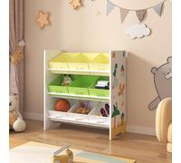 Étagère pour enfants 'Boiro' avec 9 boîtes pliables 60 x 62 x 30 cm motif dinosaure