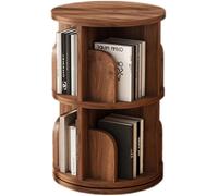 Étagère pour Enfants en Bois Massif Étagère à Livres D’Images Rotative à 360 ° Sol Porte-revues D’Angle Bibliothèque Salon Table Basse Ronde, 39x99cm