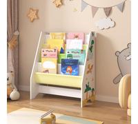 Étagère pour enfants 'Fisterra' avec 4 compartiments de rangement Motif dinosaure 74 x 62 x 29 cm
