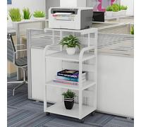 Étagère pour Imprimante, Etagere Rangement Multifonctionnelle Latérale, Bibliothèque sur Pied, Organiseur De Livres Robuste Murale Bureau(White,50 * 40 * 107cm)