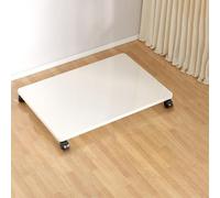 Étagère pour imprimante sous le bureau, support d'imprimante et support de processeur, en bois, design peu encombrant, facile à déplacer dans la maison ou le bureau, 50 x 35 x 6,2 cm, avec 4 roulettes