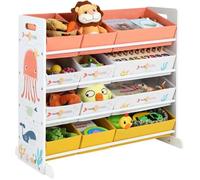 Étagère pour jouets enfant - SONGMICS - Meuble avec 12 paniers - Matériaux de qualité - Blanc GKRS04WT